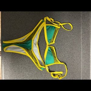Shein green & yellow bikini